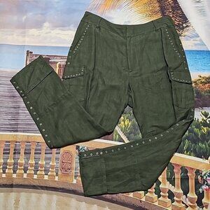 Derek Lam 10 Crosby Green High Waisted Pants Size 8‎